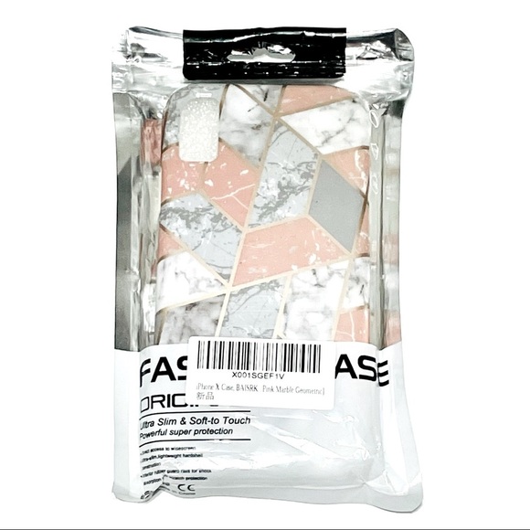 iPhone X, iPhone 8 Plus/7 Plus pink and gray marble geometric phone case NWT - Picture 3 of 7